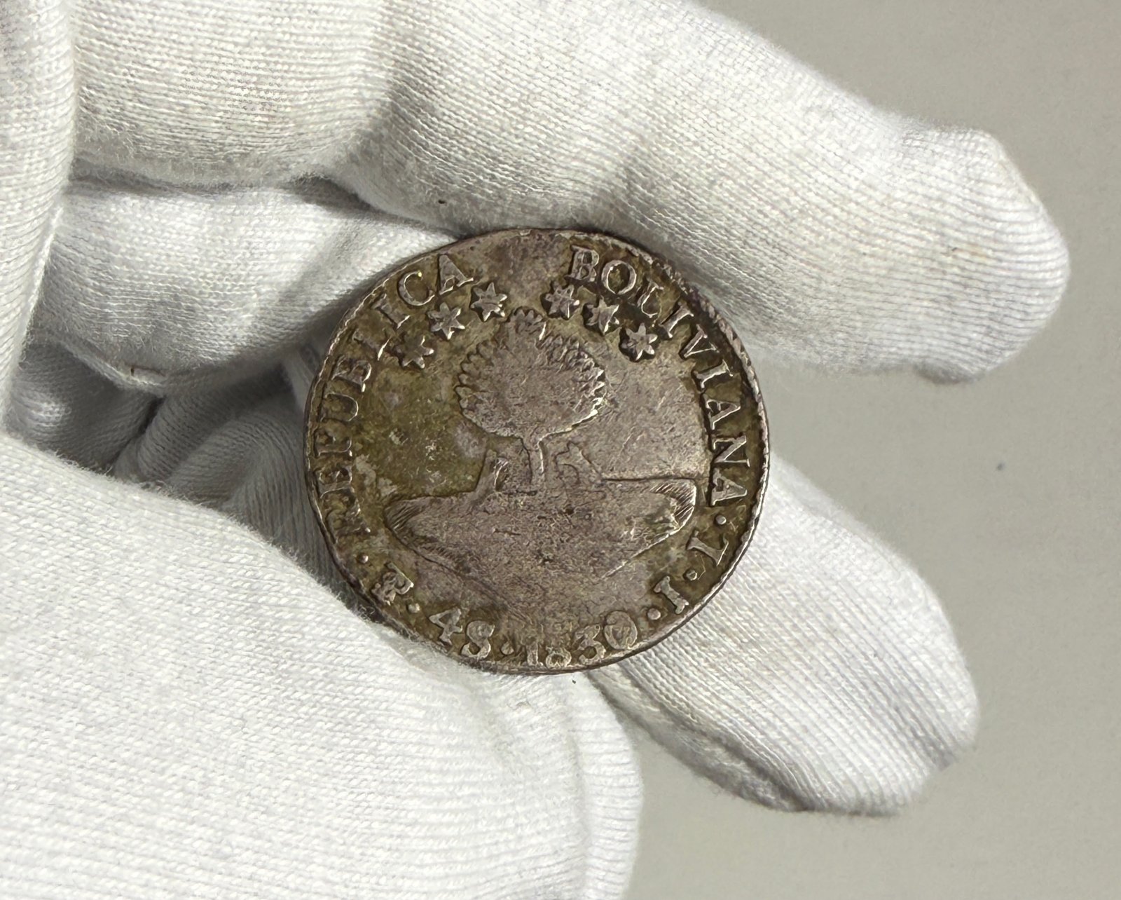 💎🔝 Año 1830 moneda de 4 Soles Bolivia - Plata Ley .667 - Una moneda que sin duda debe de formar parte de tu colección. 🤩