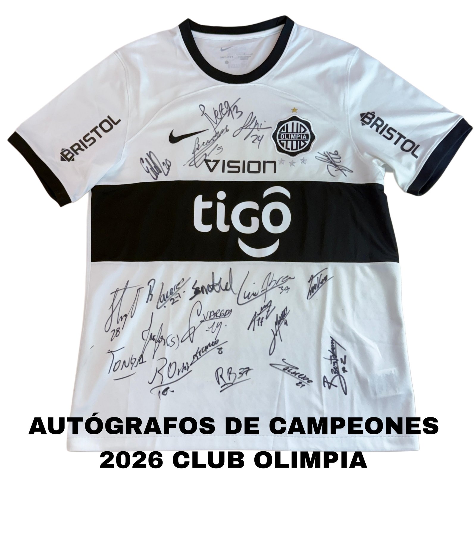 🏆🤩 Camiseta Autógrafiada por los campeones 2026 - Camiseta Auténtica 2023 Club Olimpia
