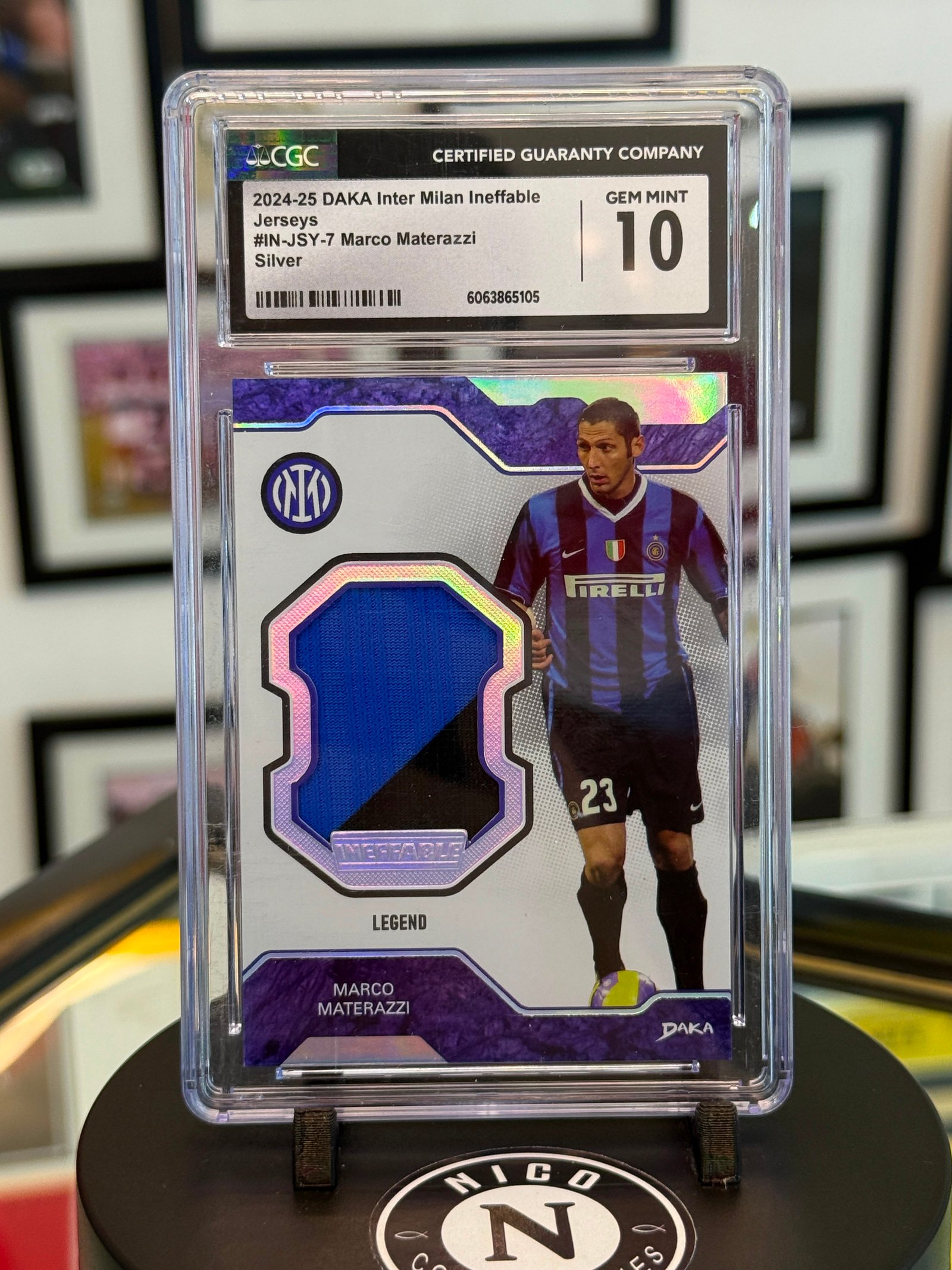 🏆🔝 Perfección absoluta GEM MINT 10 - Card Daka Legend Marco Materazzi con parte del jersey Inter de Milán - Edición limitada 31/45 🤩